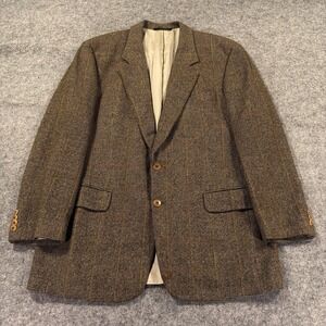 Samuelsohn Ashton Sport Coat Men 44L Brown Wool Cashmere Tweed Heritage Academia